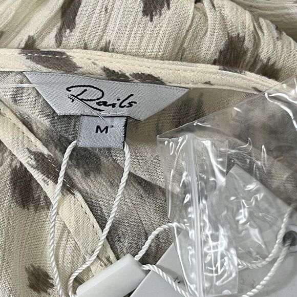 Rails Womens Size M Ora Ruffle Long Sleeve Animal Print Minidress New - Picture 5 of 5